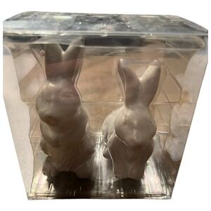 Threshold Bunny Salt and Pepper Shakers Set White Stoneware NWT Easter Decor